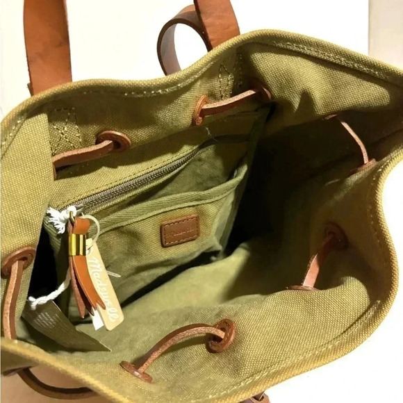Olive Green Canvas Backpack - Picture 7 of 11